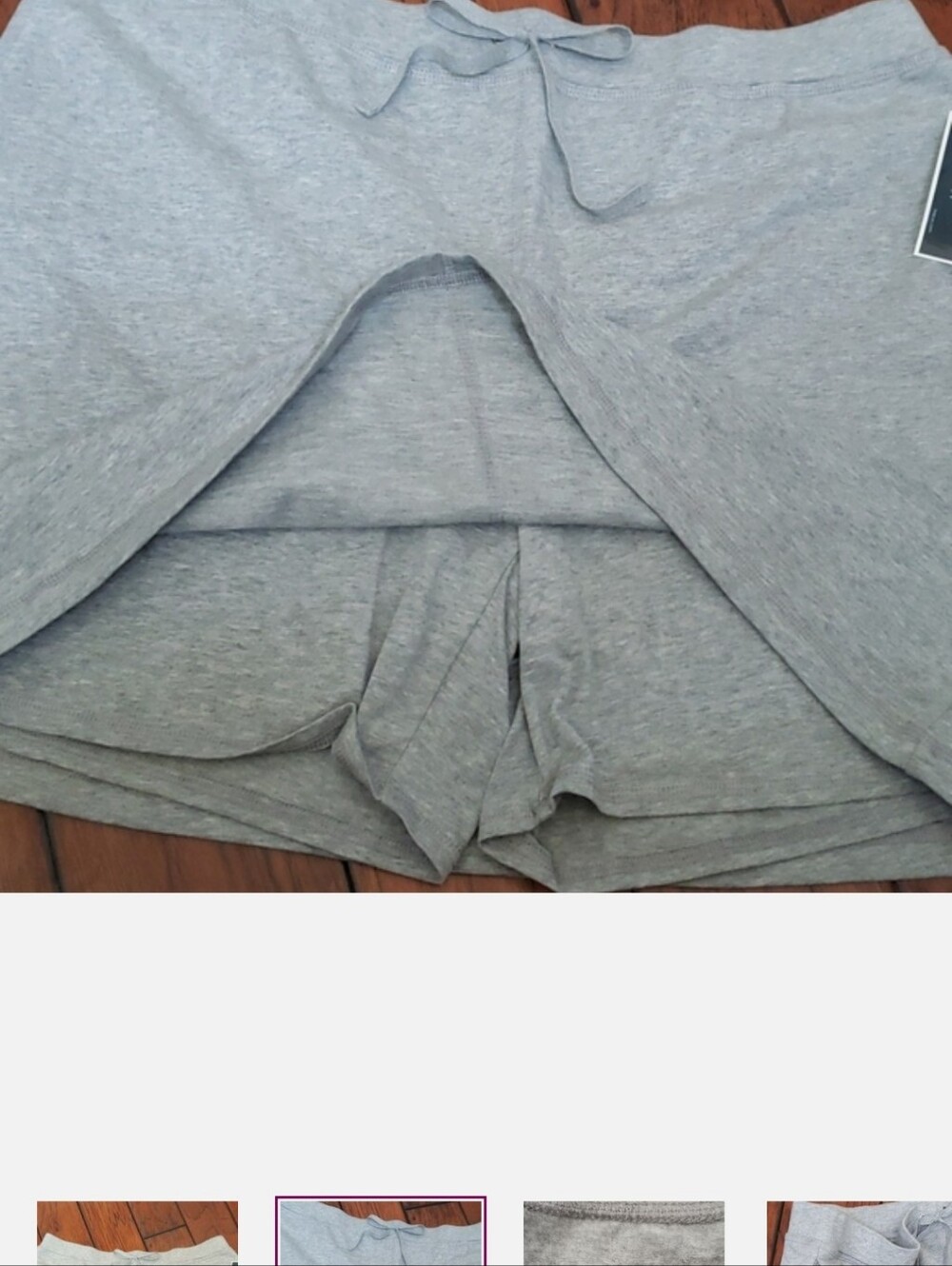 Karen Scott Heather Gray Pull-On Skort with Drawstring Waist - Picture 2 of 4